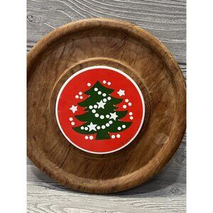 Vintage GoodWood Teak Cheese Cracker Tray Christmas Tree Tile Charcuterie Board